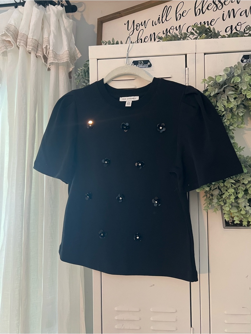 New Without Tag Embellished Black Short Sleeve Tee - Kids